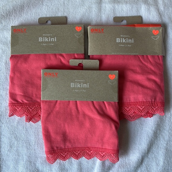3 pairs Old Navy Mid-Rise Lace-Trimmed Bikini Underwear small - Picture 4 of 10